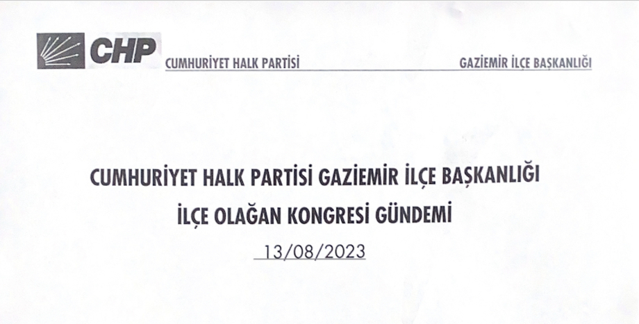 İLÇE OLAĞAN KONGREMİZ 13 Ağustos 2023'te