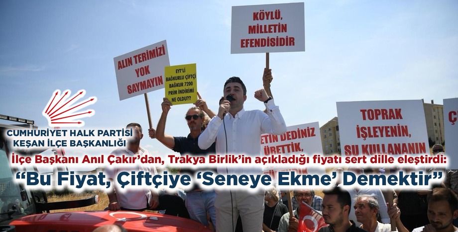 “Bu Fiyat, Çiftçiye ‘Seneye Ekme’ Demektir”
