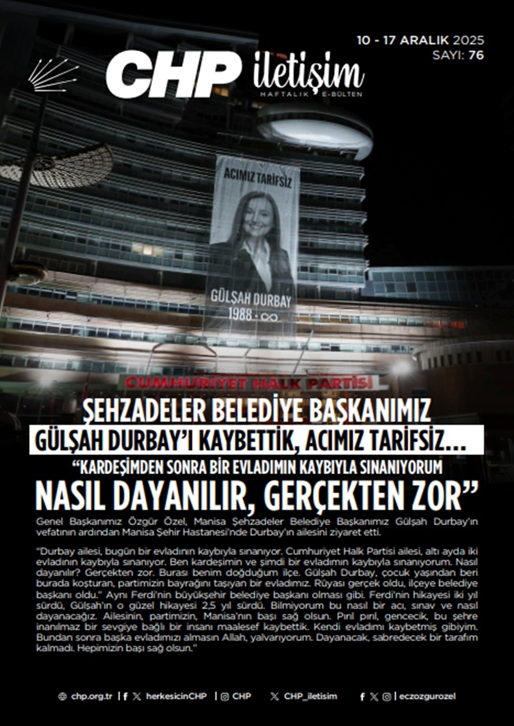 CHP İletişim Haftalık E-Bülten Sayı 76