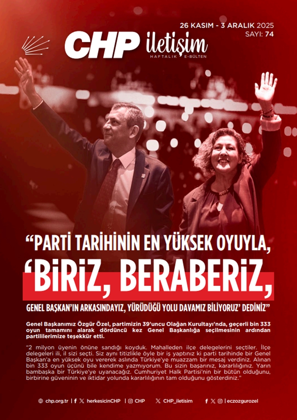 CHP İletişim Haftalık E-Bülten Sayı 74