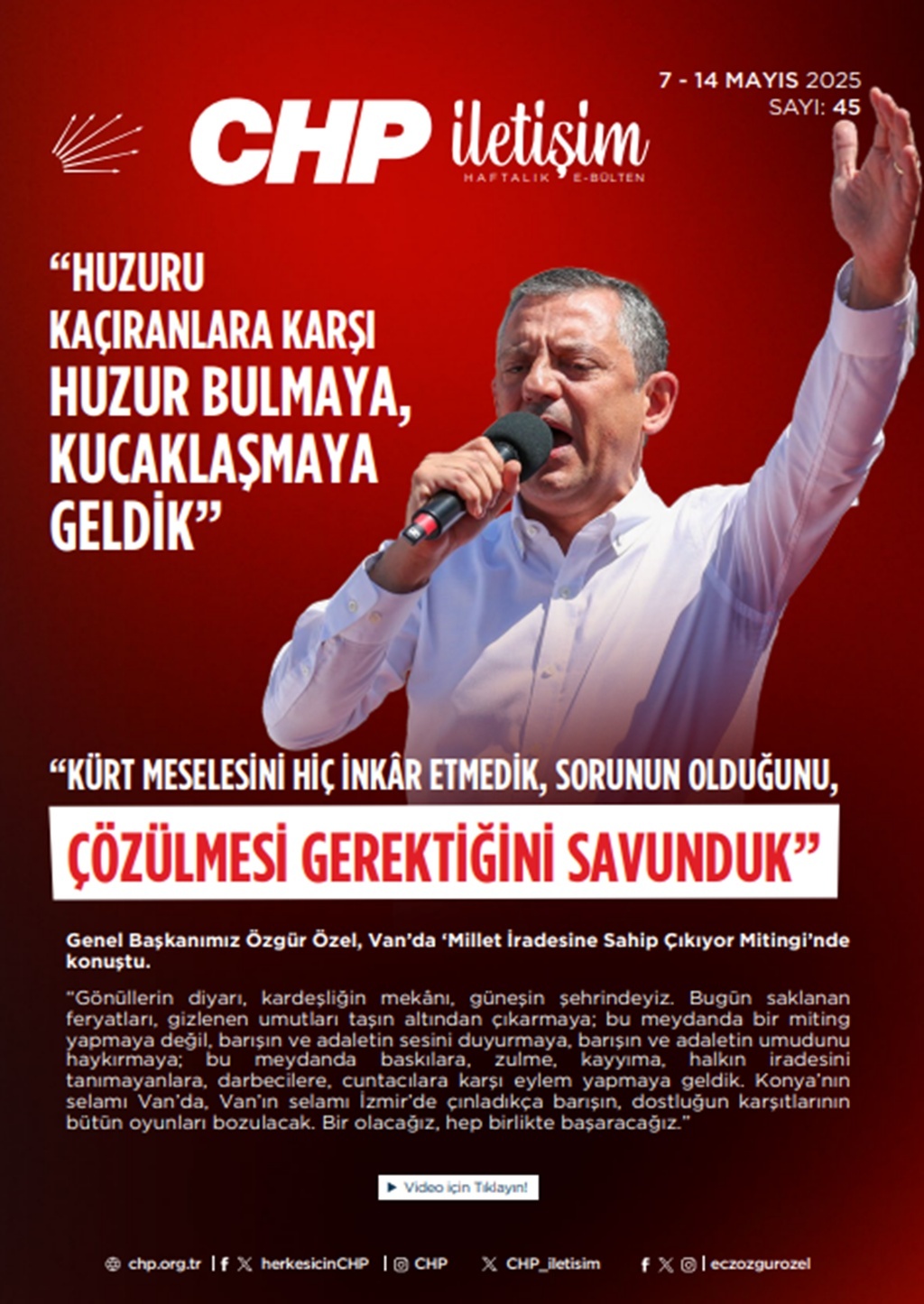 CHP İletişim Haftalık E-Bülten Sayı 45