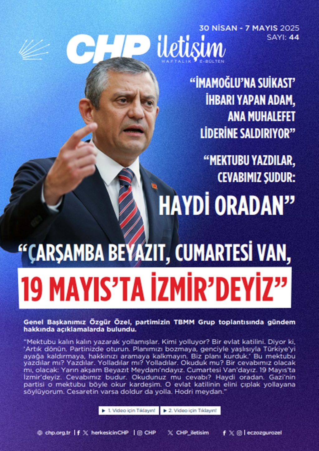 CHP İletişim Haftalık E-Bülten Sayı 44