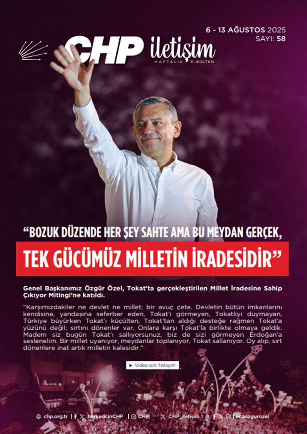 CHP İletişim Haftalık E-Bülten Sayı 58