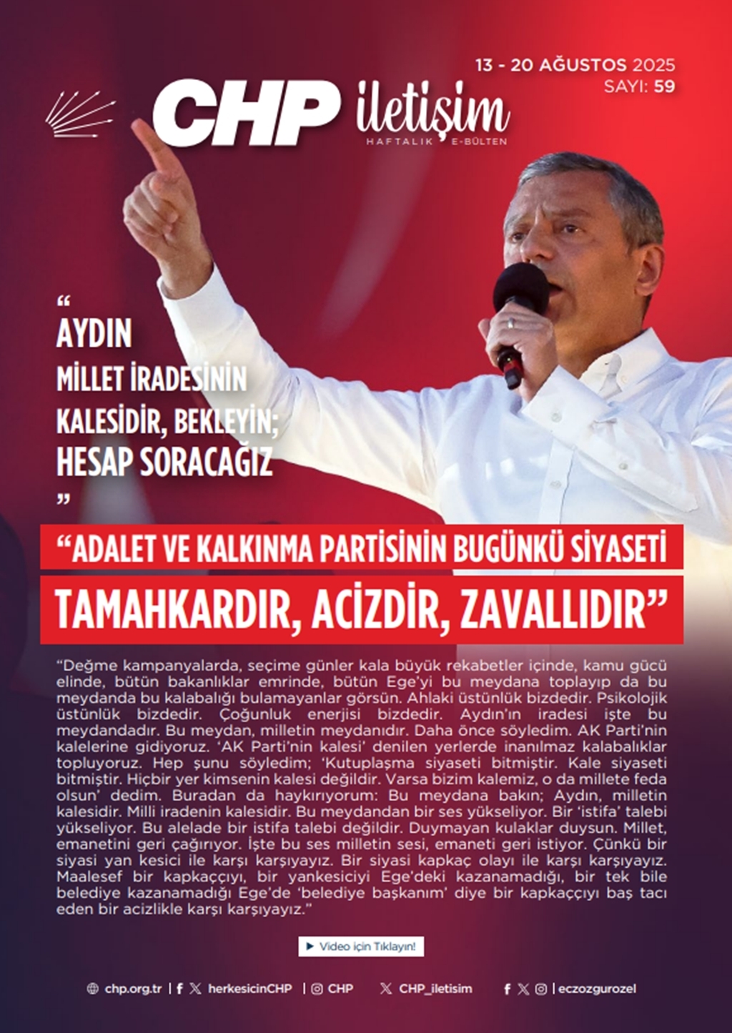 CHP İletişim Haftalık E-Bülten Sayı 59