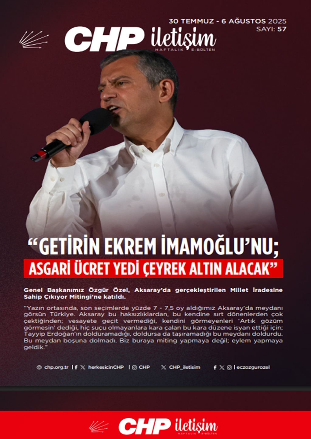 CHP İletişim Haftalık E-Bülten Sayı 57