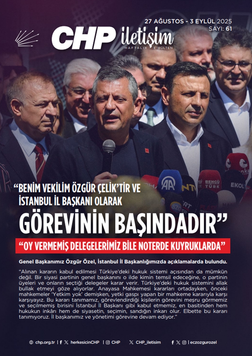 CHP İletişim Haftalık E-Bülten Sayı 61