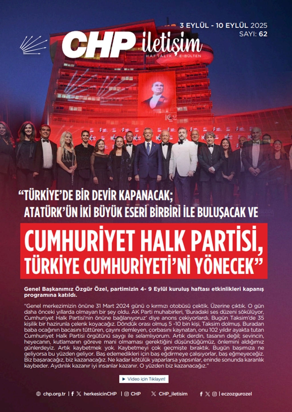 CHP İletişim Haftalık E-Bülten Sayı 62