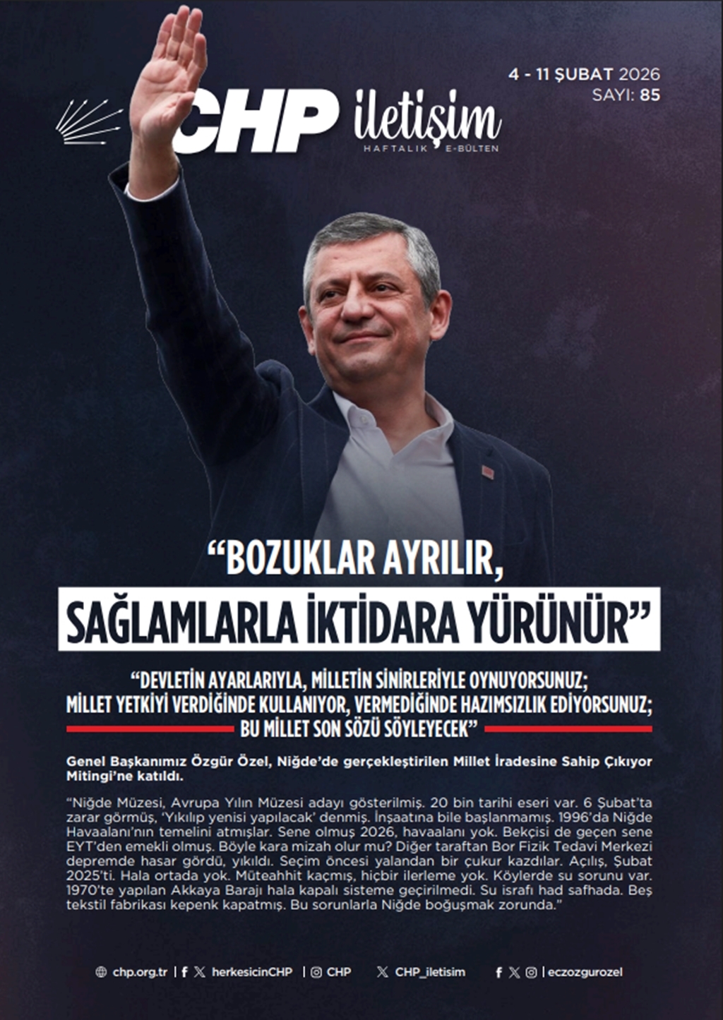 CHP İletişim Haftalık E-Bülten Sayı 85