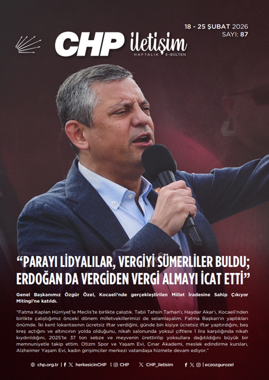 CHP İletişim Haftalık E-Bülten Sayı 87