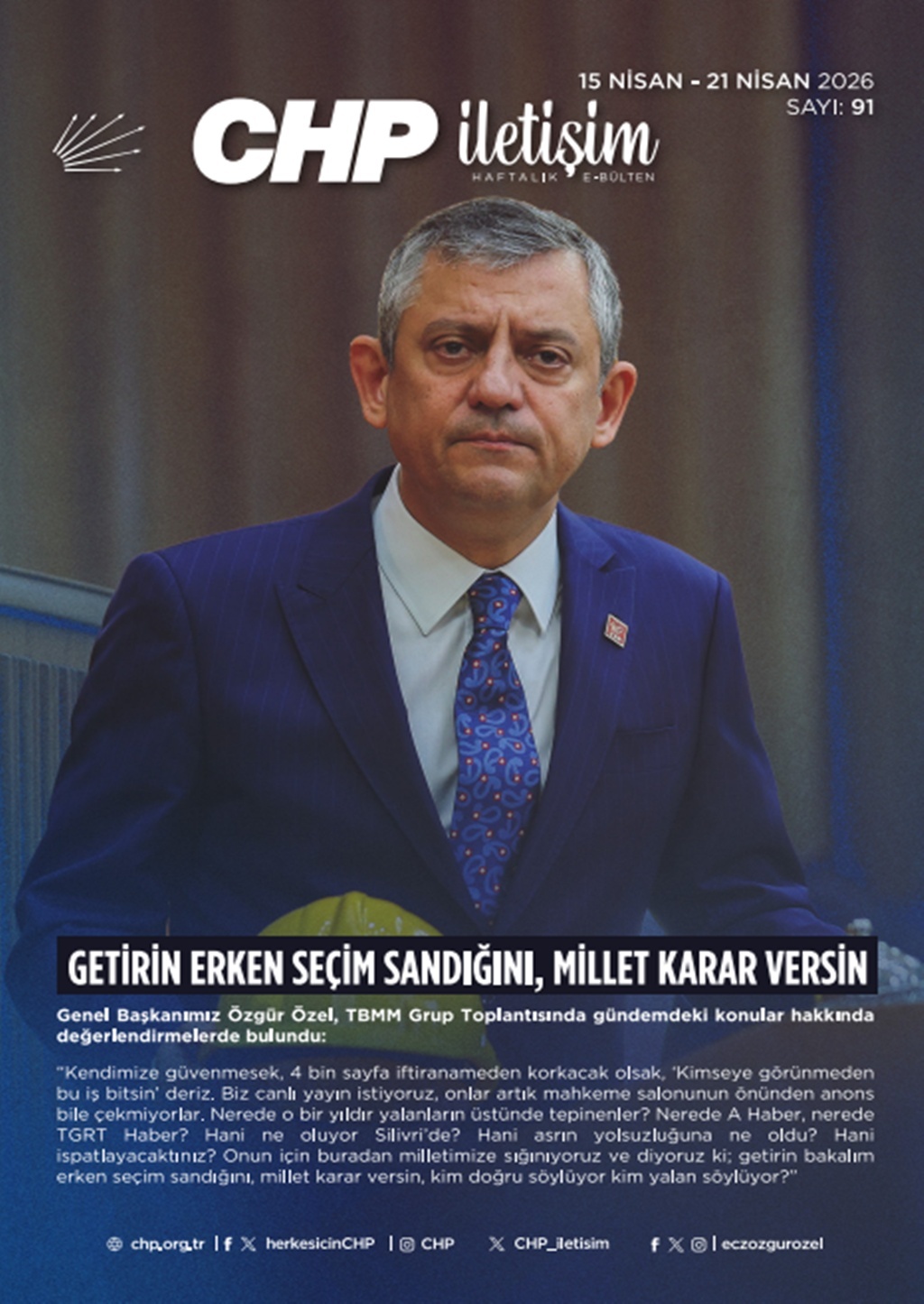 CHP İletişim Haftalık E-Bülten Sayı 91