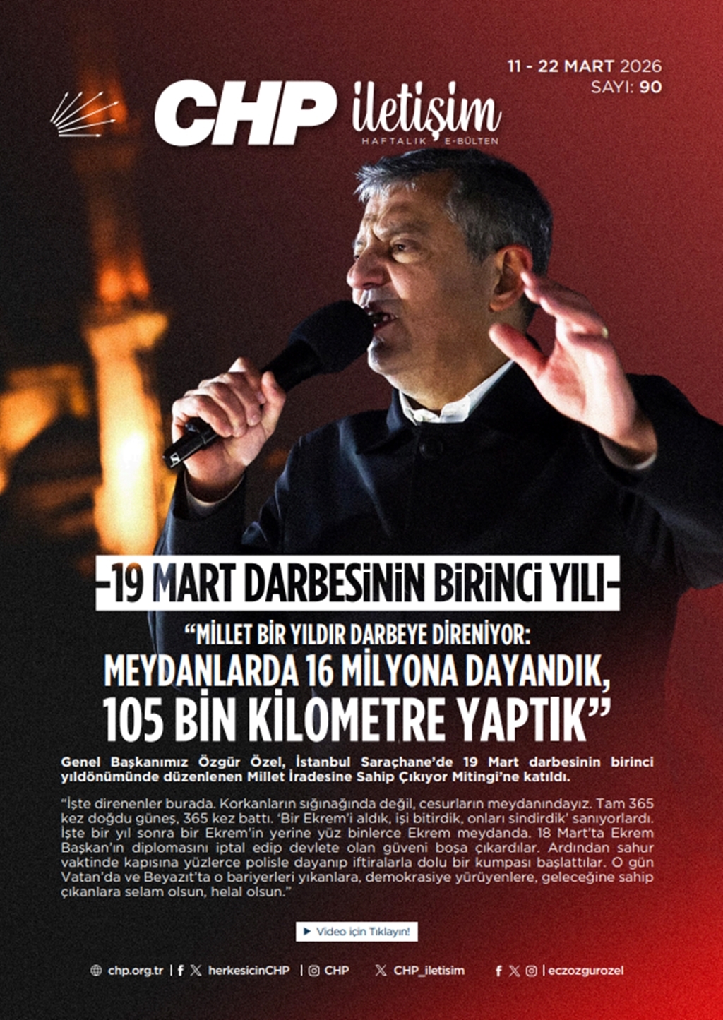 CHP İletişim Haftalık E-Bülten Sayı 90
