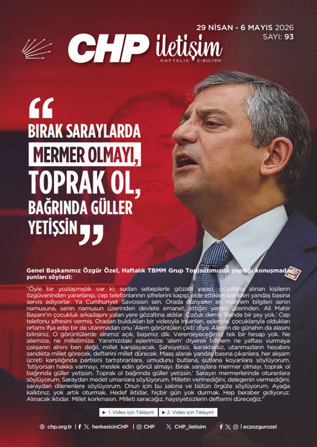 CHP İletişim Haftalık E-Bülten Sayı 93